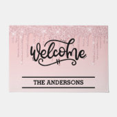 Glitzer mit benutzerdefiniertem rosa Drilling - Wi Fußmatte (Vorderseite)