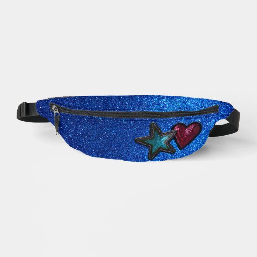 Glitzer mit den Red White und Blue Star Herzklappe Bauchtasche (Vorderseite)