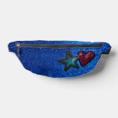 Glitzer mit den Red White und Blue Star Herzklappe Bauchtasche (Ablage )
