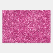 Glitzer mit den rosa Streifen Geschenkpapier Set (Vorderseite 2)