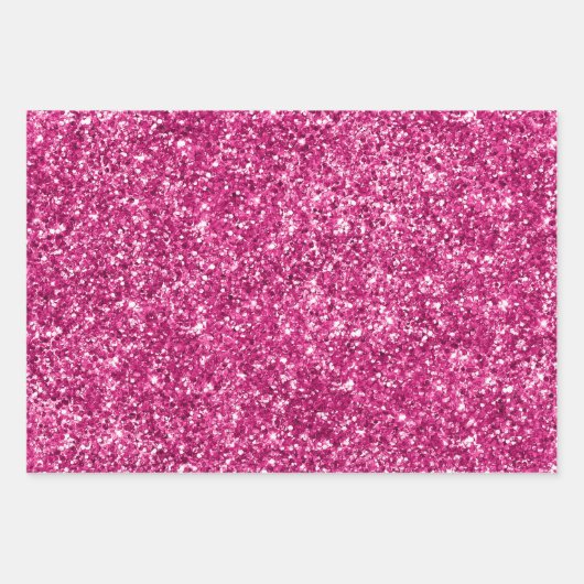 Glitzer mit den rosa Streifen Geschenkpapier Set (Vorderseite 2)