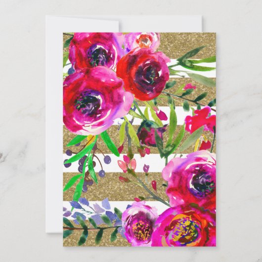 Glitzer mit goldfarbenem Brautparty Einladung (Rückseite)