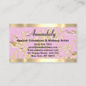 Glitzer mit Goldmarmor Pink Pastel Petal Visitenkarte (Rückseite)