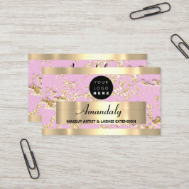 Glitzer mit Goldmarmor Pink Pastel Petal Visitenkarte