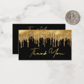 Glitzer mit Goldtropfen bedanken sich bei Ihnen Mitteilungskarte (Vorderseite/Rückseite Beispiel)