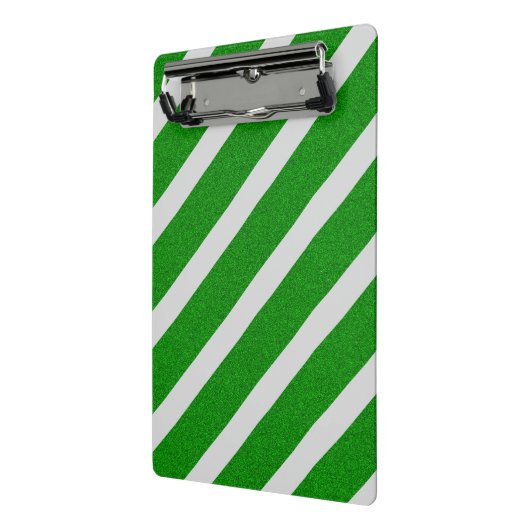 Glitzer mit grünem Streifen Mini Klemmbrett (Gewinkelt2)