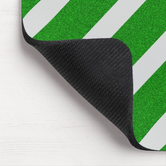 Glitzer mit grünem Streifen Mousepad (Ecke)