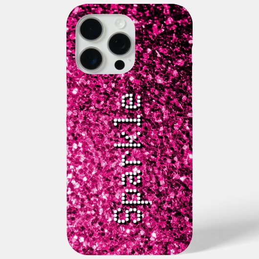 Glitzer mit heißen rosa Imitaten Glitzern Case-Mate iPhone Hülle (Rückseite)
