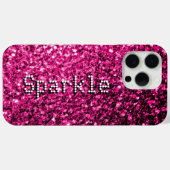 Glitzer mit heißen rosa Imitaten Glitzern Case-Mate iPhone Hülle (Rückseite (Horizontal))
