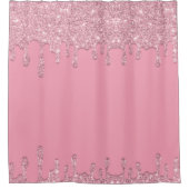 Glitzer mit hellrosa Drilling Duschvorhang (Vorderseite)