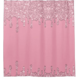 Glitzer mit hellrosa Drilling Duschvorhang