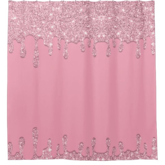 Glitzer mit hellrosa Drilling Duschvorhang (Vorderseite)