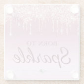 Glitzer mit hellrosa Glam-Dripping, Geboren zum Sp Glasuntersetzer (Rückseite)