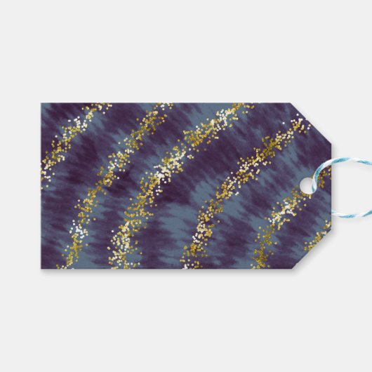 Glitzer mit Krawatte Geschenkanhänger (Vorderseite (Horizontal))