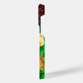 Glitzer mit Monogramm Blume iPhone Hülle (Linke Seite)