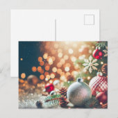 Glitzer mit Ornamenten Weihnachten Postkarte (Vorne/Hinten)