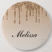 Glitzer mit personalisiertem Namen Button (Vorderseite)