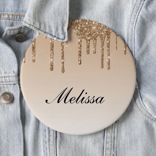 Glitzer mit personalisiertem Namen Button (Beispiel)
