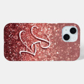 Glitzer mit rosa Rose mit benutzerdefinierten Init Case-Mate iPhone Hülle (Rückseite (Horizontal))