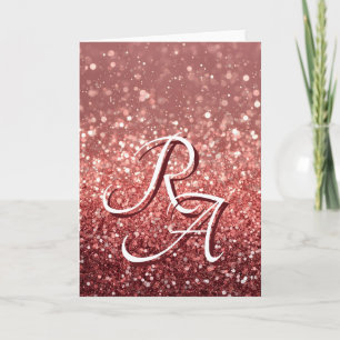 Glitzer mit rosa Rose mit benutzerdefinierten Init Karte
