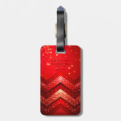 Glitzer mit roter Dekoration Gepäckanhänger (Rückseite vertikal)