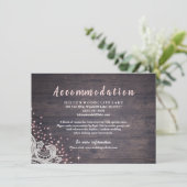 Glitzer mit rustikalen Spitzen und Holzblüten Begleitkarte (Stehend Vorderseite)