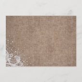 Glitzer mit rustikalen Spitzen und Holzblüten Begleitkarte (Rückseite)