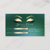 Glitzer mit Salon-Bezahlkarte Gold Woodland Lashes Empfehlungskarte (Rückseite)