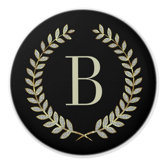 Glitzer mit Schwarz und Imitat Keramikknauf (Vorderseite)