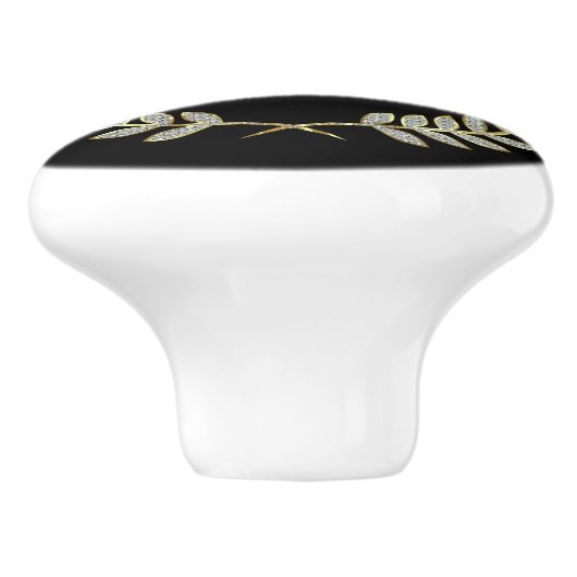 Glitzer mit Schwarz und Imitat Keramikknauf (Seitenansicht)