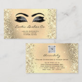 Glitzer mit schwarzem Gold-Makeup-Logo-QR Visitenkarte (Vorne/Hinten)