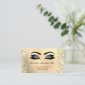 Glitzer mit schwarzem Gold-Makeup-Logo-QR Visitenkarte (Stehend Vorderseite)