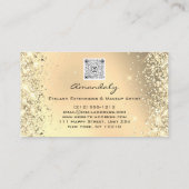 Glitzer mit schwarzem Gold-Makeup-Logo-QR Visitenkarte (Rückseite)