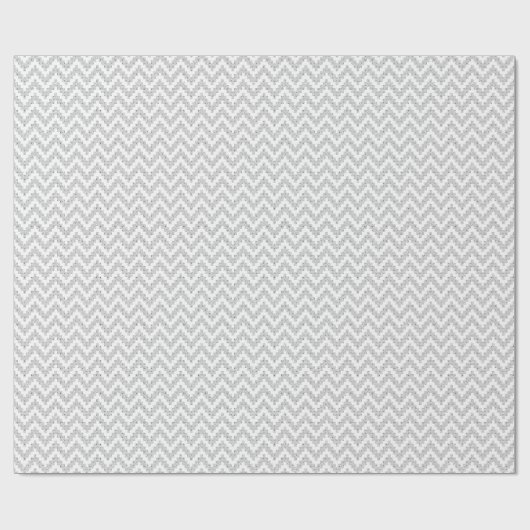 Glitzer mit weißem Imitat und Zickzack Ikat-Muster Geschenkpapier (Flach)