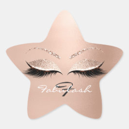 Glitzer mit weißem Monogramm Pink Star Lashes Weiß Stern-Aufkleber