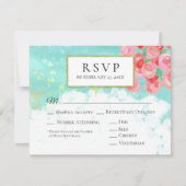 *~* Glitzer Moderne Abstrakte Blume Hochzeit RSVP (Vorderseite)