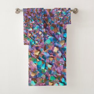 Glitzer Moderne opal-holografische Sammlung Badhandtuch Set