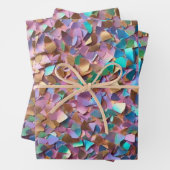 Glitzer Moderne opal-holografische Sammlung Geschenkpapier Set (Beispiel)