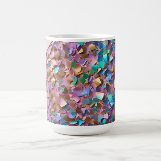 Glitzer Moderne opal-holografische Sammlung Kaffeetasse (Mittel)