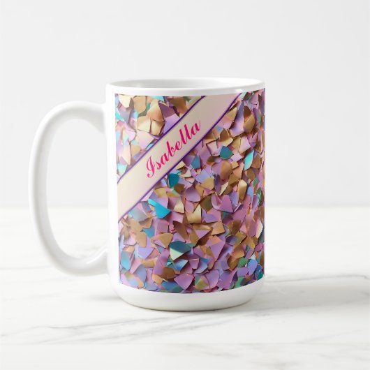 Glitzer Moderne opal-holografische Sammlung Kaffeetasse (Links)
