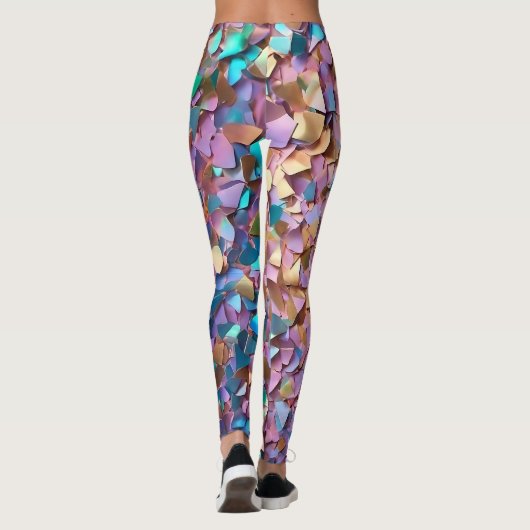 Glitzer Moderne opal-holografische Sammlung Leggings (Rückseite)