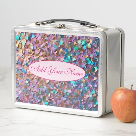 Glitzer Moderne opal-holografische Sammlung Metall Brotdose (Beispiel)