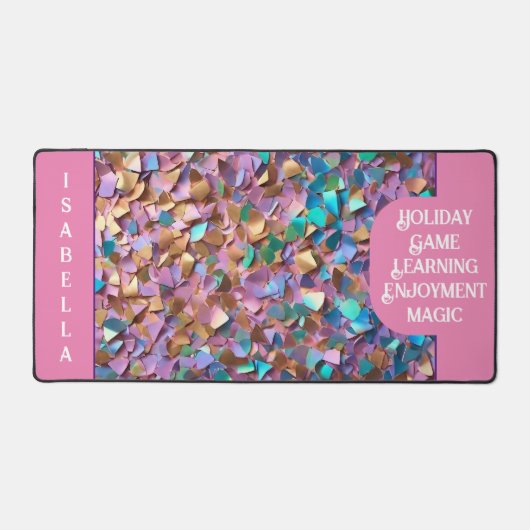 Glitzer Moderne opal-holografische Sammlung Schreibtischunterlage (Vorderseite)