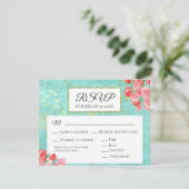 *~* Glitzer Modernes Abstraktes Blumenzittern RSVP Karte (Stehend Vorderseite)