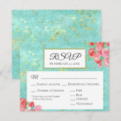 *~* Glitzer Modernes Abstraktes Blumenzittern RSVP Karte (Vorne/Hinten)