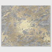 Glitzer Molten Rose Gold Marmor Silbermetall Geschenkpapier (Flach)