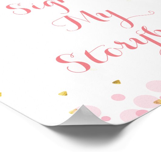 Glitzer Mond Bitte unterschreiben Sie mein Storybo Poster (Ecke)