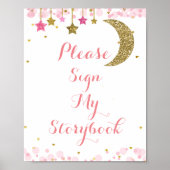Glitzer Mond Bitte unterschreiben Sie mein Storybo Poster (Vorne)