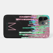 Glitzer Monogram Case-Mate iPhone Hülle (Rückseite (Horizontal))