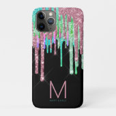 Glitzer Monogram Case-Mate iPhone Hülle (Rückseite)